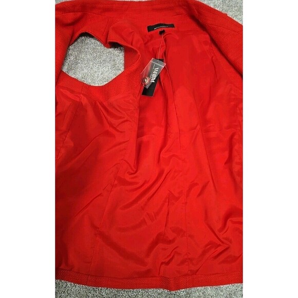 White House Black Market WHBM Textured Tweed Studio Vest Blazer Red Size 18 NWT - Picture 9 of 11